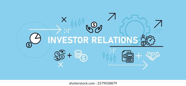 Investor Relations job conceptual cooperate information partnership information agreement investment financial benefit profit strategy company design icon outline collection concept