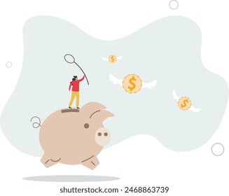 Investor return in stock market investment in financial crisis, money loss in economic collapse or searching for yield.flat vector illustration.