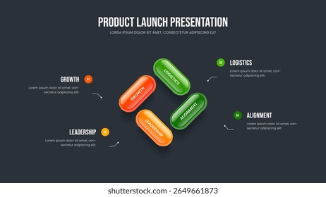 Investor Review Four Element Infographic Frame Design. Consulting Plan 4 Option Diagram Slide Template. Business Profile Slideshow Layout Vector Illustration.
