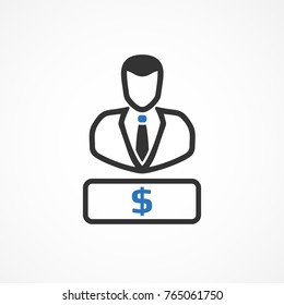 Investor Vector Icon. Businessman dollar icon