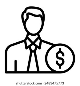 Investor Vector Line Icon Design