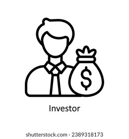 Investor vector   outline Design illustration. Symbol on White background EPS 10 File