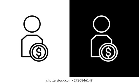 Investor White Icon Set Vector