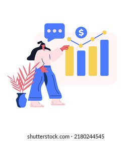 Investors with digital stock market graph, candlestick chart set. People traders investing money, finance in assets. Investment concept. Flat vector illustration isolated on white background
