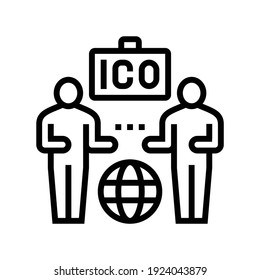 investors ico line icon vector. investors ico sign. isolated contour symbol black illustration