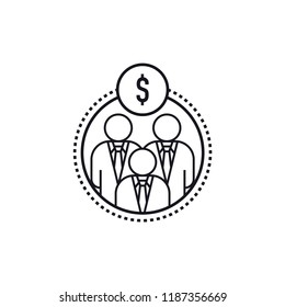 Investors icon isolated on white background. Stakeholders symbol modern, simple, vector, icon for website design, mobile app, ui. Vector Illustration