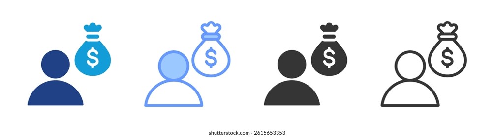 Investors icon set multiple style collection