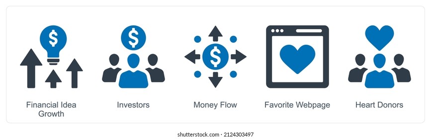 Investors And Money Flow Icon Concept