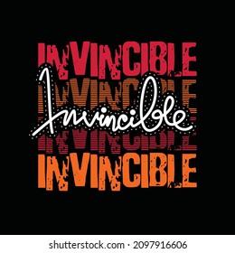 Invincible typography graphic design in vector illustration.tshirt,print and other uses