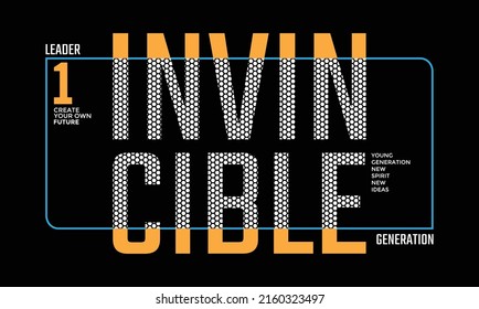 Invincible,Modern and lettering typography graphic design in vector illustration.tshirt,print and other uses