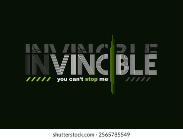 Invincible,slogan typography perfect for tshirt design.inspirational quote.Clothing,t shirt,apparel and other uses .