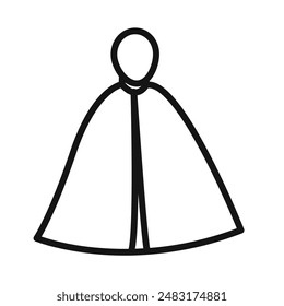 Invisibility Cloak icon Black line art vector