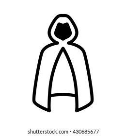 Invisibility cloak or mantle line art vector icon for games and websites