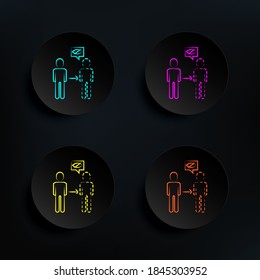 Unsichtbares dunkles Badge-Farbensymbol. Einfache dünne Linie, Umrissvektor für verrückte Science-Icons für ui und ux, Website oder mobile Anwendung