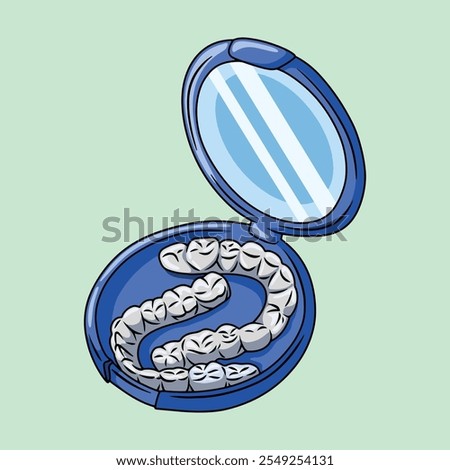 Invisible aligners for teeth on blue case