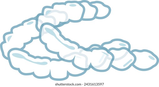 invisible braces, orthodontic, oral care treatment - flat illustration 