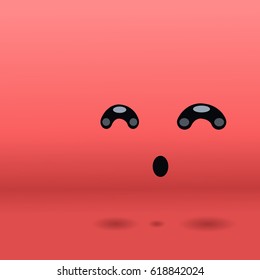 Invisible character in kawaii style over a red background. Vector Illustration