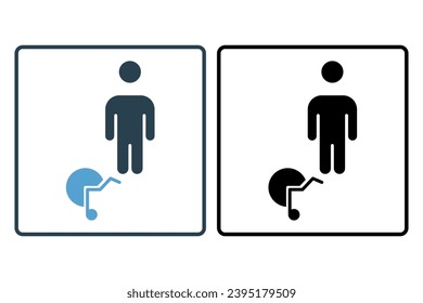 invisible disability icon. icon related to disability and disability symbol . solid icon style. Simple vector design editable