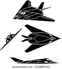 Conjunto de Vector de avión de combate invisible