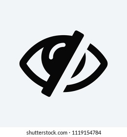 Invisible or hide vector icon
