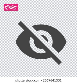 ícono invisible, ícono de ojo, ícono oculto, archivo de ilustración de ícono de Vector de formato EPS