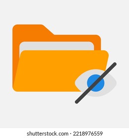 Invisible icon in flat style about folders, use for website mobile app presentation