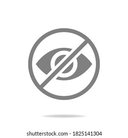Invisible icon. Hide symbol concept isolated. Vector illustration