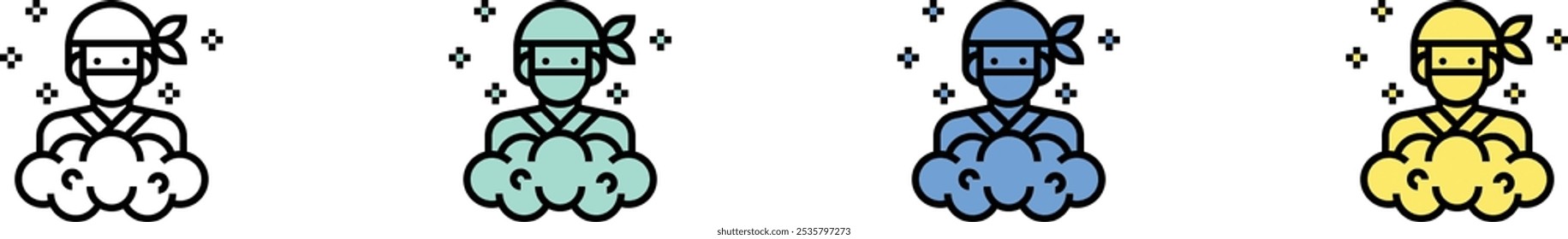 invisible icon. Outline, Green, Blue and Yellow Style Design Isolated On White Background