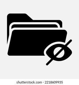 Icono invisible en estilo sólido sobre carpetas, uso para presentación de aplicaciones móviles del sitio web