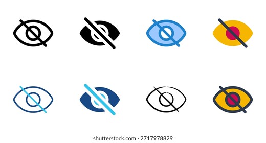 Los iconos invisibles establecen la colección de varios estilos. Trazo editable 
