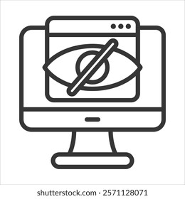 Invisible Interface Icon Vector Illustration Outline