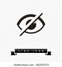 Invisible isolated minimal single flat linear icon in color. Eye line vector icon for websites and mobile minimalistic flat design.