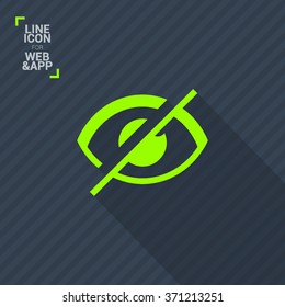 Invisible isolated minimal single flat linear icon in color. Eye line vector icon for websites and mobile minimalistic flat design.