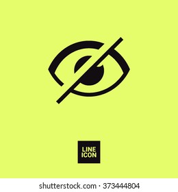 Invisible isolated minimal single flat linear icon in color. Eye line vector icon for websites and mobile minimalistic flat design.