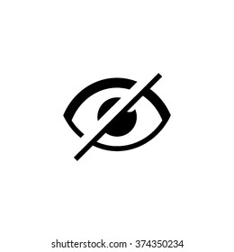 Invisible isolated minimal single flat linear icon in color. Eye line vector icon for websites and mobile minimalistic flat design.