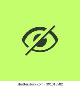 Invisible isolated minimal single flat linear icon in color. Eye line vector icon for websites and mobile minimalistic flat design.