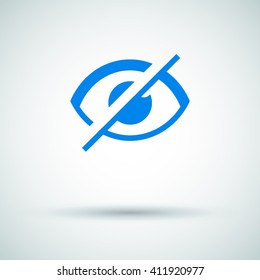 Invisible isolated minimal single flat linear icon in color. Eye line vector icon for websites and mobile minimalistic flat design.