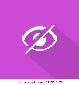 Invisible isolated minimal single flat linear icon in color. Eye line vector icon for websites and mobile minimalistic flat design.