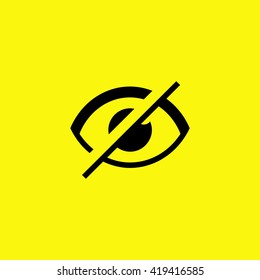 Invisible isolated minimal single flat linear icon in color. Eye line vector icon for websites and mobile minimalistic flat design.