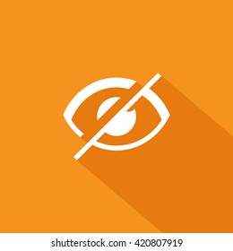 Invisible isolated minimal single flat linear icon in color. Eye line vector icon for websites and mobile minimalistic flat design.