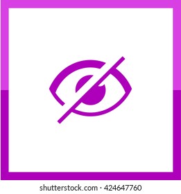 Invisible isolated minimal single flat linear icon in color. Eye line vector icon for websites and mobile minimalistic flat design.