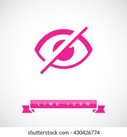 Invisible isolated minimal single flat linear icon in color. Eye line vector icon for websites and mobile minimalistic flat design.