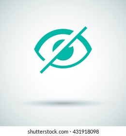 Invisible isolated minimal single flat linear icon in color. Eye line vector icon for websites and mobile minimalistic flat design.