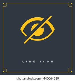 Invisible isolated minimal single flat linear icon in color. Eye line vector icon for websites and mobile minimalistic flat design.