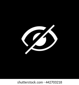 Invisible isolated minimal single flat linear icon in color. Eye line vector icon for websites and mobile minimalistic flat design.