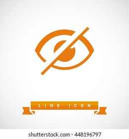 Invisible isolated minimal single flat linear icon in color. Eye line vector icon for websites and mobile minimalistic flat design.