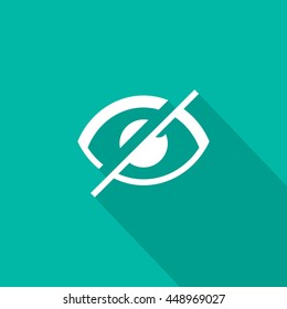 Invisible isolated minimal single flat linear icon in color. Eye line vector icon for websites and mobile minimalistic flat design.