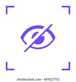 Invisible isolated minimal single flat linear icon in color. Eye line vector icon for websites and mobile minimalistic flat design.