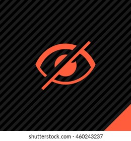 Invisible isolated minimal single flat linear icon in color. Eye line vector icon for websites and mobile minimalistic flat design.