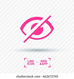 Invisible isolated minimal single flat linear icon in color. Eye line vector icon for websites and mobile minimalistic flat design.